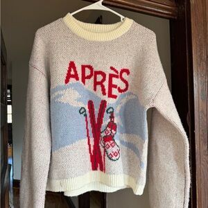 a new day Après Knit Sweater - Cream, Red, Blue